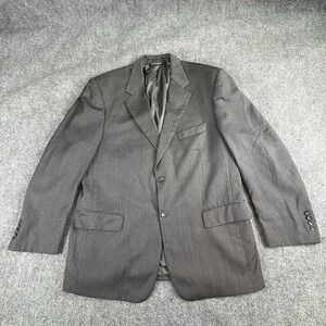 VTG Y2K‎ Evan-Picone Blazer Men 44R Gray Wool Herringbone Classic Tailored 90s